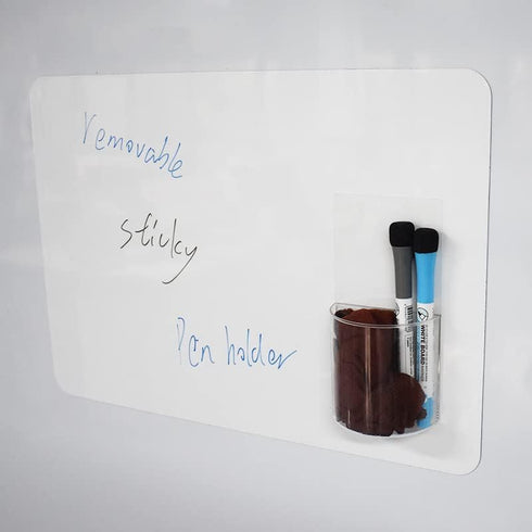 Dry Erase Marker Holder(2 Pack+4 Marker), Removable Wall Pen Holder, Dry Erase Pen Holder for any smooth glossy surfaces...