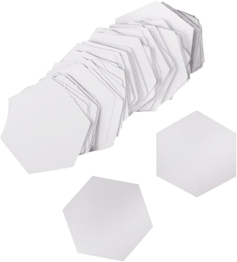 100 Pieces White Hexagon Piecing Paper - Sewing Easy Mini Hexagon Quilting/Patchwork Template for Use in Quilting, Sewing, Craft Projects, and DIY...