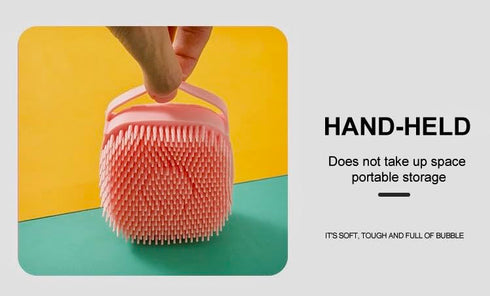 Multi-Functional Pet Bath & Massage Brush: Shampoo Dispenser, Soft Silicone Brush, Rubber Bristle for Dogs and Cats (Pink)...