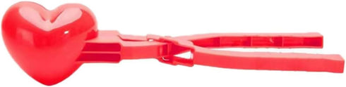 Red Winter Snowball Maker Clips, Duck Heart Shaped Snow Ball Maker Clamps, Outdoor Winter Play Snow Sand Mold Tools for Sandboxes and Beach Tool S...