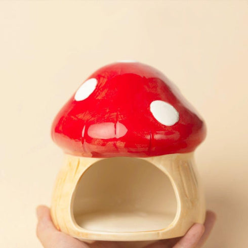 Saim Aquarium Mushroom House, Ceramic Mushroom Cave, Fish Tank Landscape Aquarium Hideout Hideaway Spawning Cave for Betta Fish, Shrimp Crab to Re...