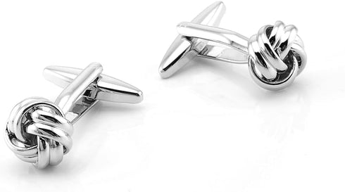 Lady Men's Cuff Links for French Silver Knot Tuxedo Shirt Stainless Brass Metal Shirt Buttons Cufflinks Anniversary In Gift Box...