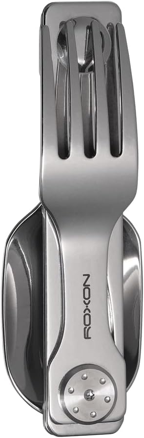 Roxon C2 Camping Utensil 2 in 1 Detachable Folding Cutlery with Fork & Spoon for Outdoor, Camping, Hiking, Easy to Carry Highly Practical Tablewar...