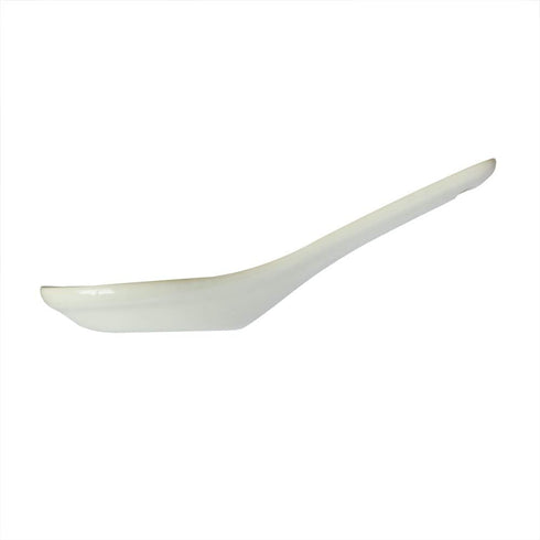 5 pcs Asia Porcelain Soup Spoon Ceramic Rice Spoons Chinese Won Ton Spoons for Home, Kitchen, or Restaurant, White...
