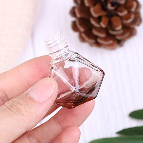 4 Pack,6ml(1/5 Fl Oz) Refillable Car Essential Oil Diffuser,Empty Car Air Freshener Pendant Perfume Aromatherapy Vials-Clear Glass Bottle With Woo...