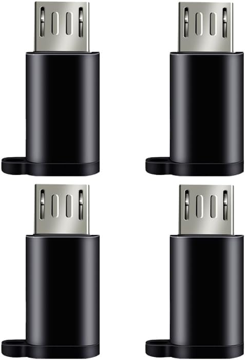 4-Pack USB-C to Micro USB Adapter, C to Micro USB Adapter Type C Female to Micro USB Male Convert Connector Charge Data Sync Replacement for Samsu...