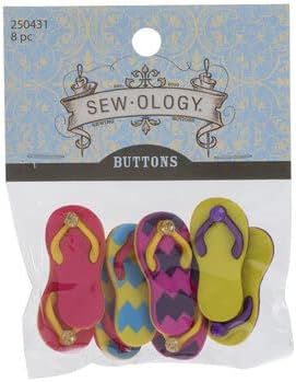Decorative Shank Buttons for Sewing Craft Projects (Flip Flops (8 Pc))...