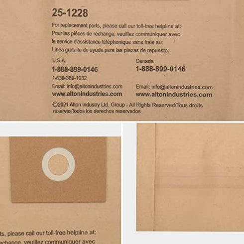 Stanley 25-1228 Disposable Filter Dust Bag Fits 2.5-3.5 Gallon Wet/Dry Vacuum Cleaner Compatible With SL18136, 3 Pack...