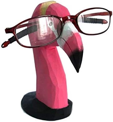 TANG SONG Creative Wood Hand Carved Eyeglass Holder Handmade Nose Flamingo Stand for Office Desk Home Decor Gifts...