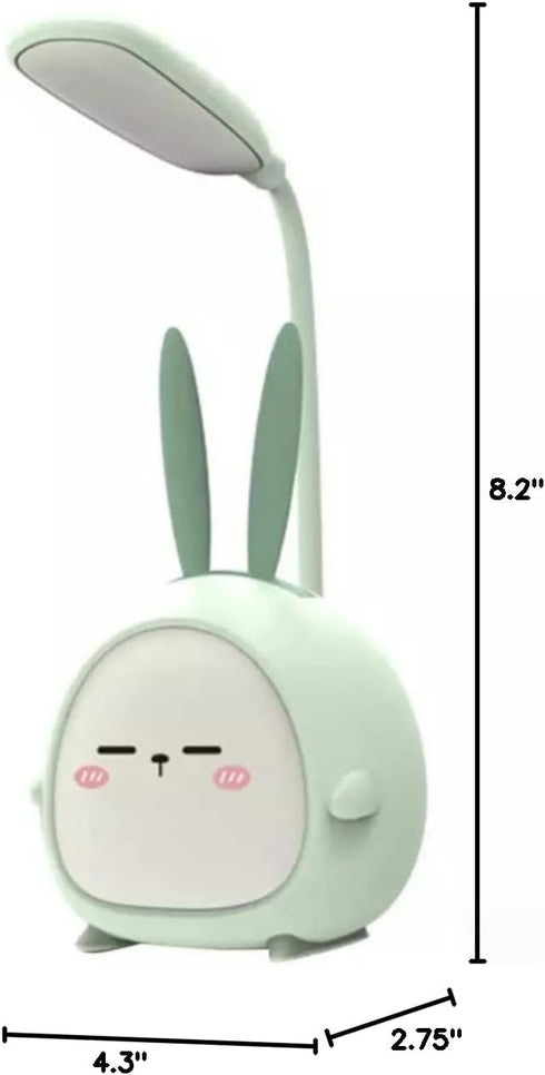Portable LED Desk Lamp with Night Light Cute Bunny Foldable USB Charge Reading Light for Bedroom Kids Bedside Study (Green)...