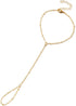 Dainty Gold Hand Chain Bracelet,18K Real Gold Plated Minimalist Handmade Beaded Finger Chain Bracelets for Women...