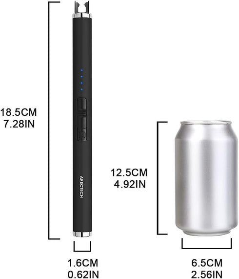 ARECTECH Rechargeable Electric Candle Lighter Arc Plasma Windproof Lighter for Candle Kitchen Birthday Gift for Mom Men Wife with Type-C Cable Bla...