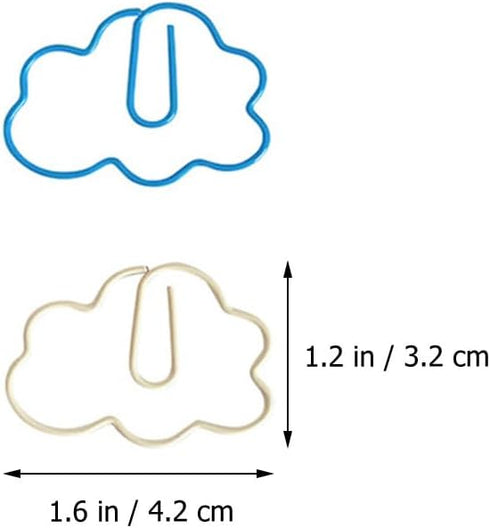 Operitacx 60 Pcs Paper Clip Metal Memo Clips Kids Birthday Bag Filler Paper Clamps Cloud Shaped Bookmark Decorative Page Marker Document Clips Min...