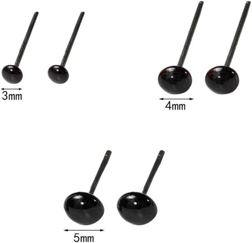 BESTCYC 1Box(100pcs) 3-12mm 10 Different Size Mini Black Glass Eyes Needle Felting Bears Dolls Toy Teddy Puppets Decoys Sewing Arts Crafts Eyes Ki...