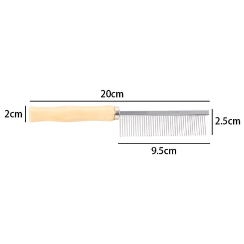 2Pcs Dog Cat Comb Grooming Comb with Wooden Handle Stainless Steel Teeth,Pet Grooming Slicker Brush, Open Knot Pet Hair Trimming for Dog Cat...