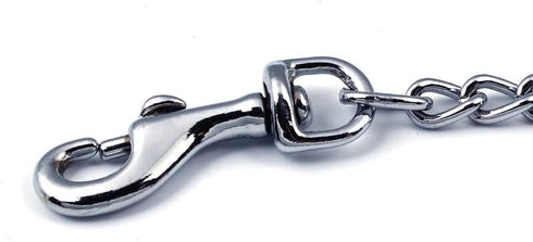 Chain Dog Leash with Leather Handle 4 Feet Red...