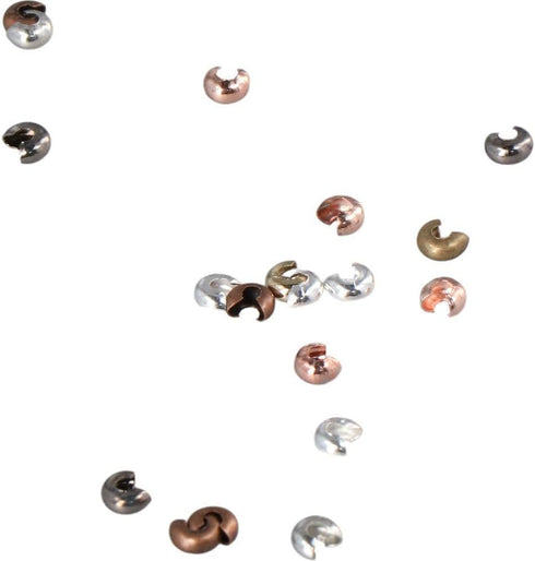 200Pcs Crimp Bead Knot Covers Column Tube Half Round Open Crimp Bead for Craft Supplies DIY Jewelry Making Accessory...
