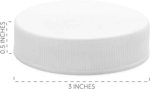 Cornucopia Brands White Plastic Standard Mason Jar Lids (24-Pack); Regular Mouth Lined Storage Caps...
