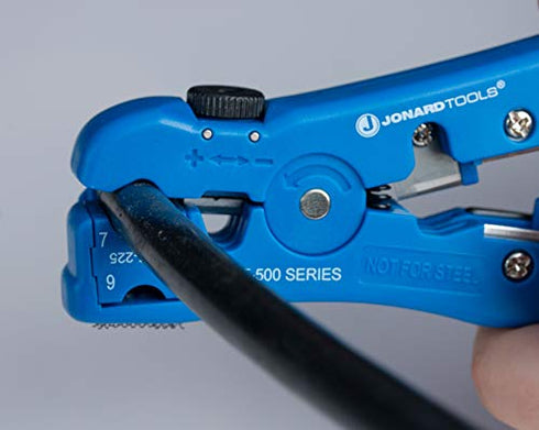 Jonard Tools UST-525 Universal Cable Stripping Tool with Cable Stop for Coax, Network, and Telephone Cables...
