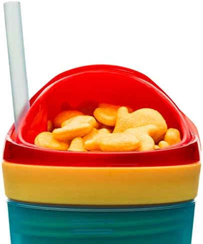Zak Designs PJ Masks ZakSnak All-In-One Drink Tumbler + Snack Container For Toddlers – Spill-proof 4oz Snack Container Screws Securely Onto 10oz T...