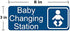 New Baby Changing Station Sign, 8 x 3 in with English and Symbol, Blue for Men, Women, Unisex...