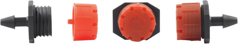 100PCS 1/4" Adjustable Irrigation Drippers Sprinklers for Micro Drip Irrigation System Anti-Clogging Emitter Dripper, Red...