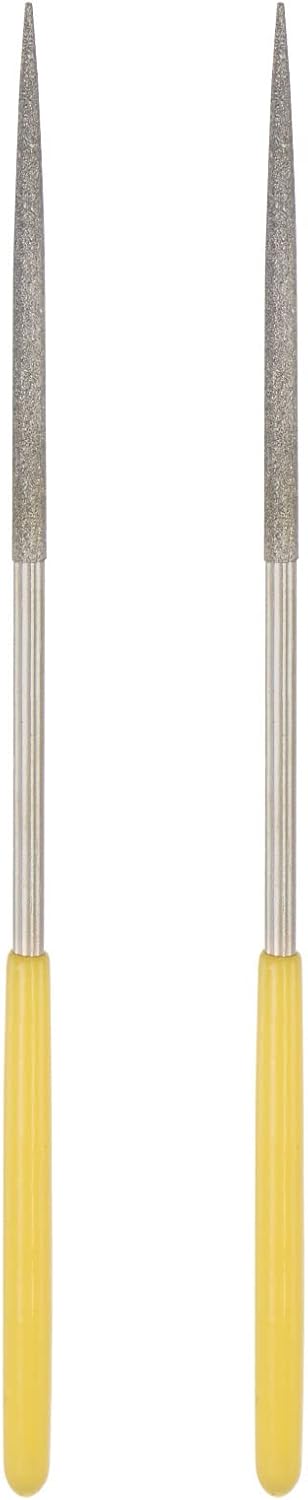 uxcell Diamond Needle Files, 3mm x 140mm Round Type File Handles Hand Tool for Metal Wood Stone Marble 2pcs...