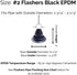 #2 Black EPDM Flexible Roof Jack Pipe Boot Metal Roofing Pipe Flashing (Pipe OD 1-3/4" to 3-1/4") - 100% Made In The USA...