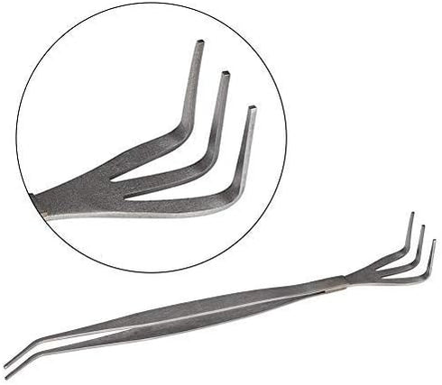 Fdit 2 in 1 Stainless Steel Bonsai Tools Gardening Tool Root Rake Tweezers for Bonsai Planter...