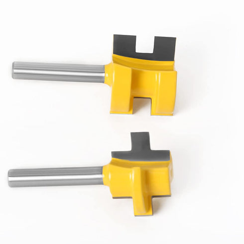 Professional 1/4 Inch Shank Set of 2 Pieces Matched Tongue Groove Router Bit Set Woodworking Tool Carbide Milling Cutter...