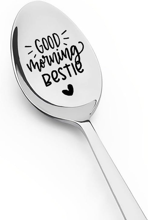 Best friend Bestie Gifts for Women Girls Good Morning Bestie Spoon for BFF Coffee Tea Lover Spoons for Bestie Best Friends Christmas Birthday Grad...