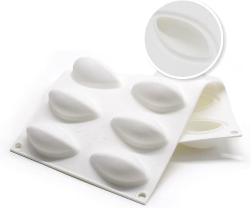 Quenelle Silicone Molds ?Sea Shells Cake Mold?Quenelle Mold Shape?French Dessert Mousse Silicone White Pastry Mould Baking Non-stick Decoration Ba...