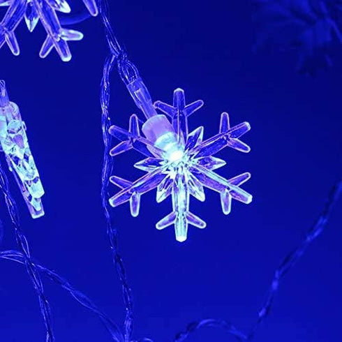 19ft /40LED Snowflake String Light String Outdoor Waterproof House Decorative Light String Interior Decoration,Decorative Snowflake Lights for Chr...