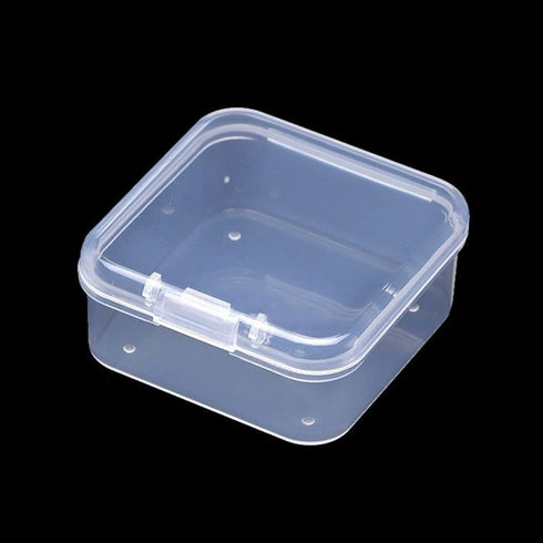 5 Pcs Plastic Jewelry Storage Containers, Mini Clear Square Box Empty Case with Lid for Earplugs, Jewelry, Hardware or Other Small Crafts Boxes an...