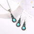 Fuqimanman2020 3pcs Ethnic Simulation Turquoise Set Butterfly Pendant Necklace Bohemian Stretchable Beaded Bracelet Bangle Teardrop for Women Boho...