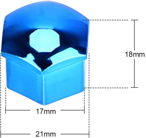 ikasus Car Wheel Nut Caps,21mm Wheel Nut Protector Cap ABS Hub Screw Bolt Head Cover Universal Universal Hubcap Wheel Covers For Cars,Blue...