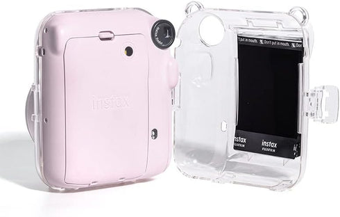 Case For Fujifilm Instax Mini 12 - Clear Hard PVC Protective and Portable Camera Cover with Detachable Adjustable Shoulder Strap...