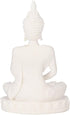 AUNMAS Buddha Meditation Statue, Small Sitting Sandstone Carving Harmonious Figurine for Home Office Desktop Decoration, White 4.3Inch...