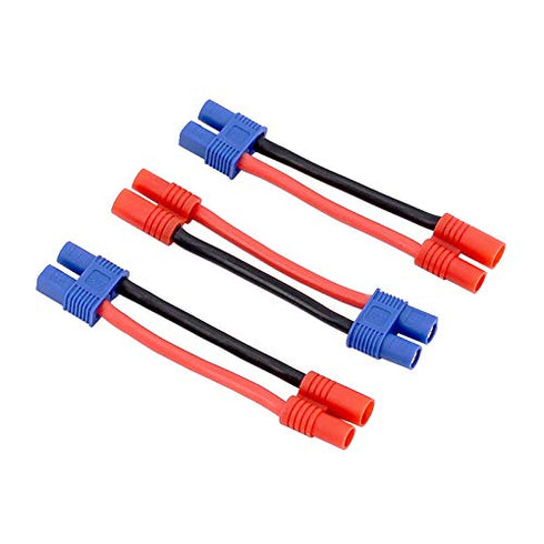 3pcs Male 3.5MM Bullets to Female EC3 Connector Adapter Cable with 5cm 14awg Wire for Super Tigre(BDHI-60)...