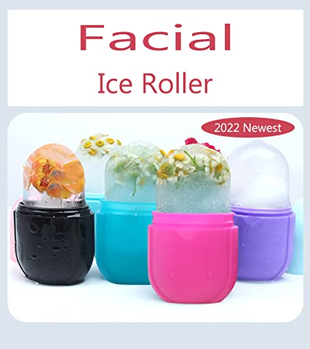 Ice Roller for Face and Eye, Ice Face Roller,Facial Beauty Ice Roller Skin Care Tools, Ice Facial Cube, Gua Sha Face Massage, Silicone Ice Mold fo...
