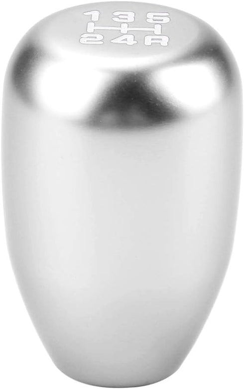 5 Speed Car Gear Shift Knob, Manual Gear Shift Knob Stick Head Shifter Lever Stick with 3 Adapters 8/10/12mm(Silver)...