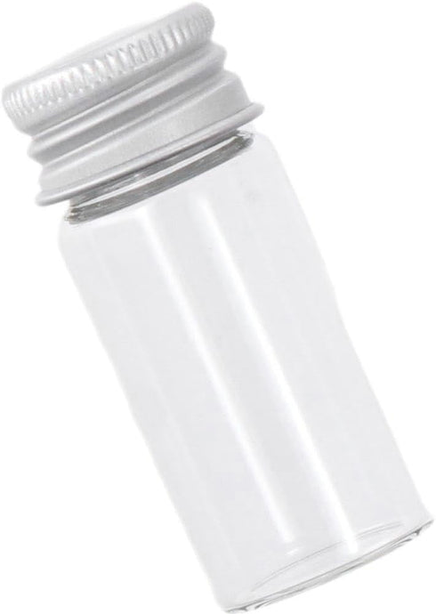12Pcs Sealed Glass Bottles, 10ml Sample Vials, Small Empty Transparent DIY Crafts Vials with Aluminium Caps for Liquids, Powder, Seeds...
