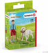 Schleich Farm World 4-Piece Playset for Kids Ages 3+, Walking with Labrador Retriever...