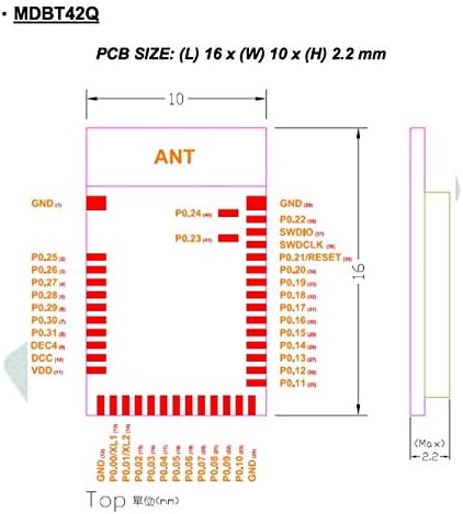 MDBT42Q-192KL Nordic nRF52811 Module Chip Antenna Bluetooth Zigbee Thread ANT+ BT5.2 BT5.0 FCC IC CE Telec KC RCM SRRC...