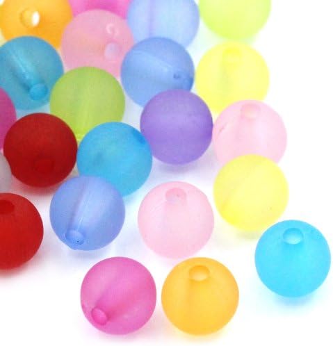 2,000 Round Frosted Acrylic Matte Beads 6mm or 1/4 Inch Acrylic Beads with 1mm Hole...