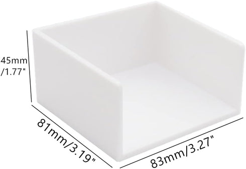 White Sticky Notes Holder, 3x3 Inch Memo Holder, Sticky Notes Cube Dispenser, PS Notepad Organizer for Home and Office Desk Organization...