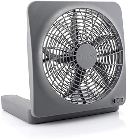 O2COOL Treva 10-Inch Portable Desktop Air Circulation Battery Fan, 2 Speed, Compact Folding & Tilt Design, with AC Adapter (Graphite)...