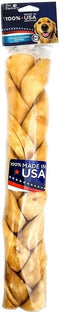 Pet Factory 100% Made in USA Beefhide 12" Braided Stick Dog Chew Treat - Chicken Flavor, 1 Count/1 Pack...