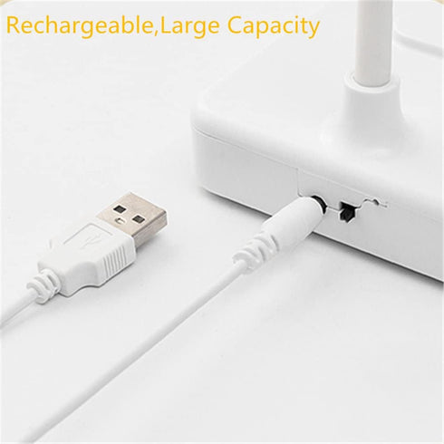 Cordless Desk Table Lamp Reading Light Rechargeable Battery 2200m,Touch 3 LED Modes,Dimmable,Small,Gooseneck, Highest 17.7",Lamp for Kids Bedroom ...