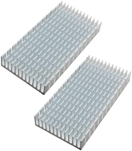 2pcs Silver Color Heat Sink 80x40x11mm Aluminum Heat Sink Radiator Cooler with Thermal Conductive Adhesive Tape Cooling Fin for Cooler Electronics...